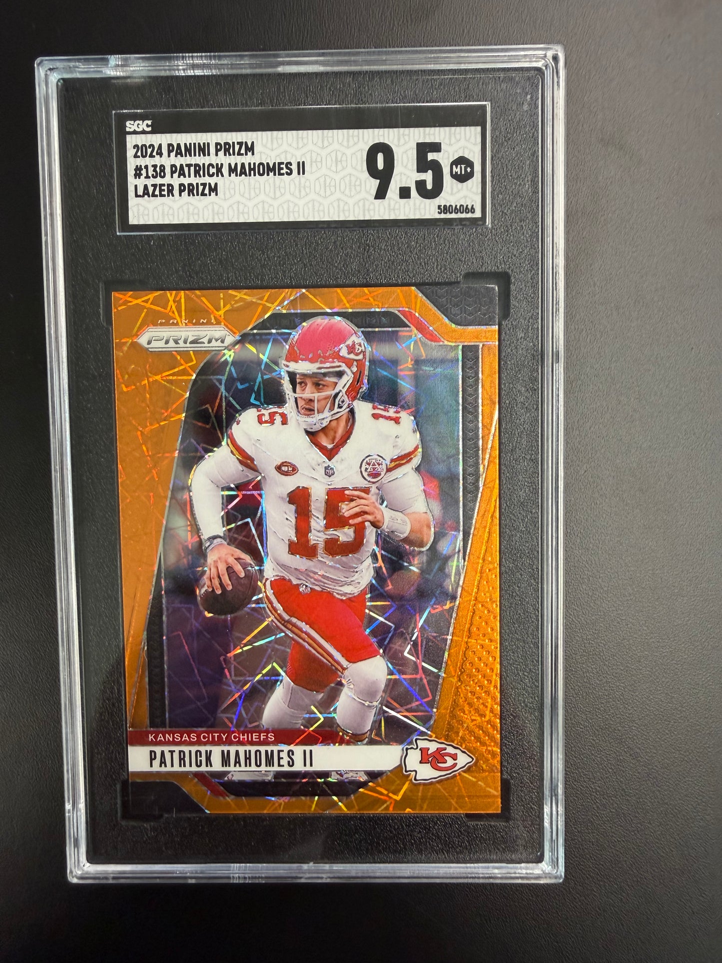 2024 Panini Prizm Patrick Mahomes II Lazer Prizm #138 SGC 9.5
