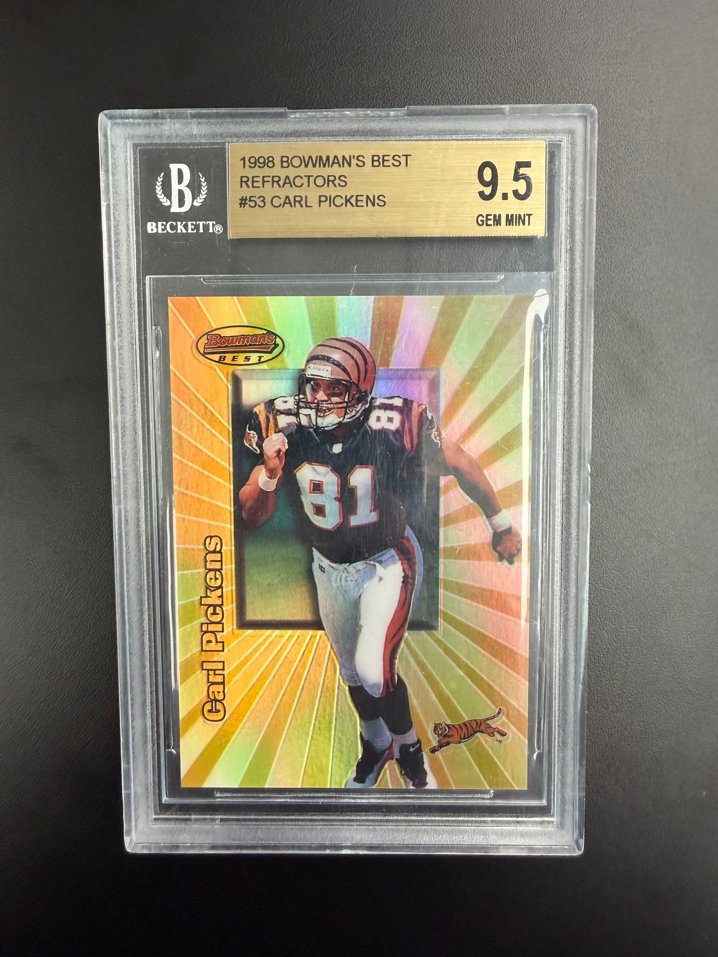 1998 Bowman's Best Refractors Carl Pickens #53 BGS 9.5