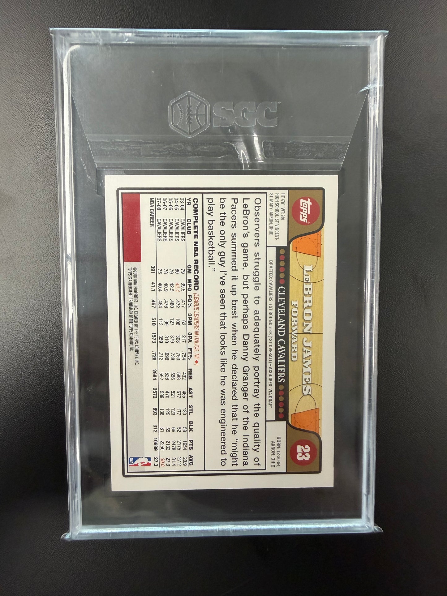 2008-09 Topps LeBron James #23 SGC 9.5