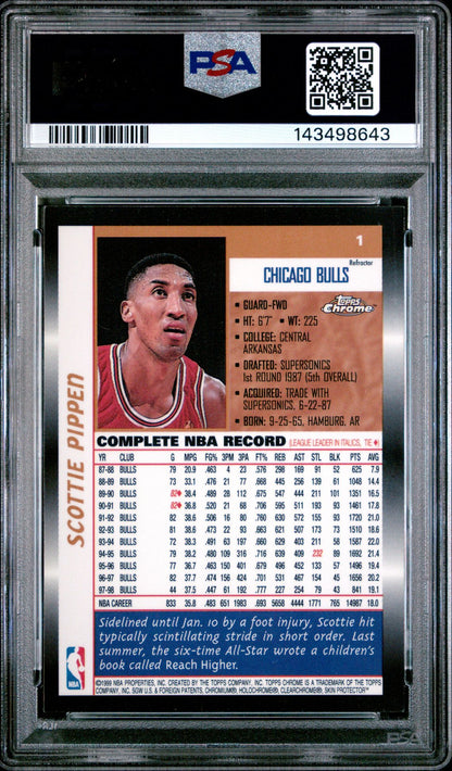 1998 Topps Chrome #1 Scottie Pippen Refractor PSA 9