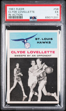 1961 Fleer #58 Clyde Lovellette in Action PSA 5