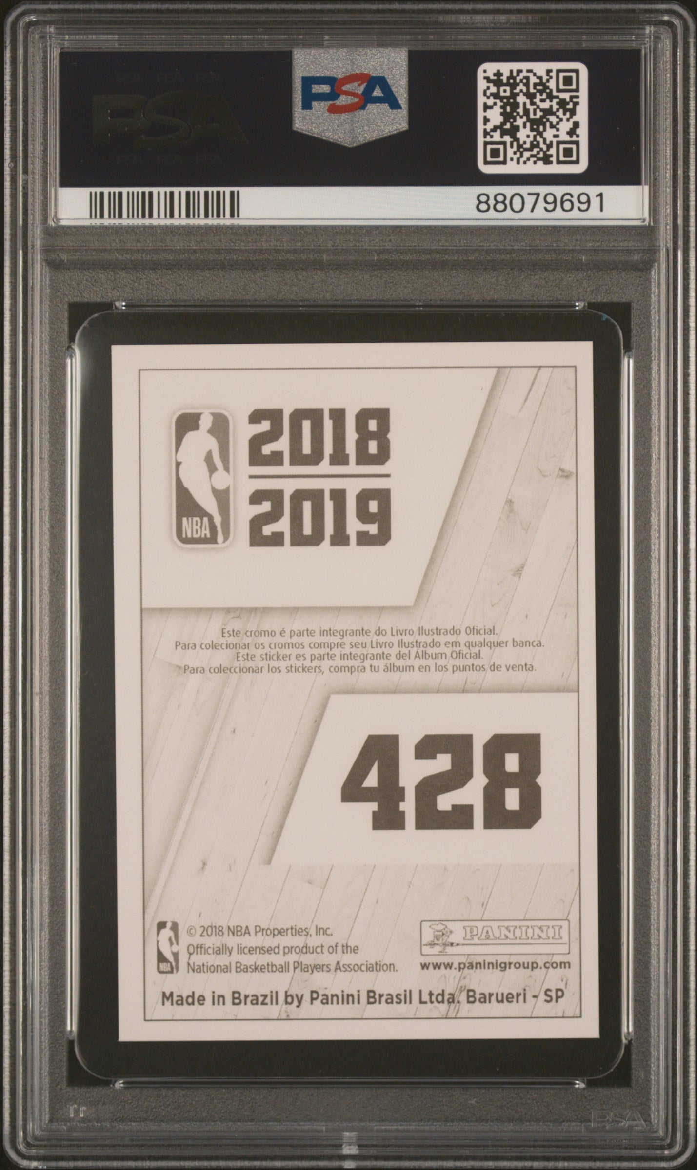 2018 Panini Stickers European #428 Luka Doncic Brazil PSA 8