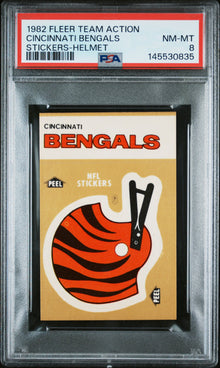 1982 Fleer Team Action Stickers Cincinnati Bengals Stickers-Helmet PSA 8