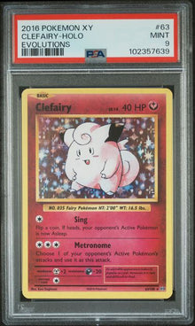 2016 POKEMON XY EVOLUTIONS CLEFAIRY-HOLO EVOLUTIONS #63 PSA 9