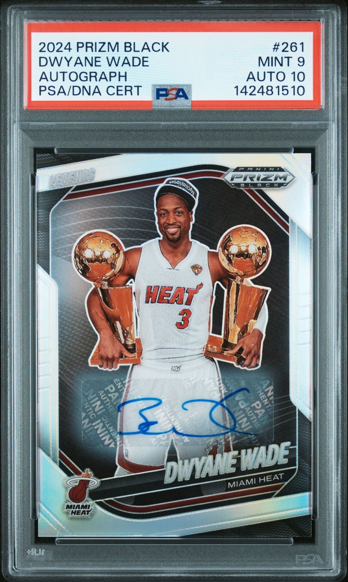 2024 Panini Prizm Black Dwyane Wade Autograph #261 PSA 9 Auto 10