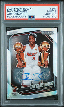 2024 Panini Prizm Black Dwyane Wade Autograph #261 PSA 9 Auto 10