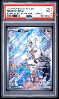 2025 Pokemon Jtg En-Journey Together N's Reshiram Enhanced Booster Box Topper #167 PSA 9