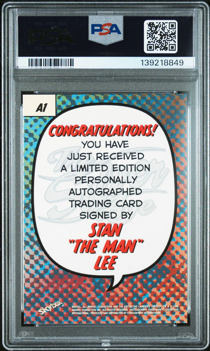 1998 the Silver Age Autograph #A1 Stan Lee Blue Ink PSA 9