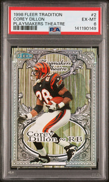 1998 Fleer Tradition Playmakers Theatre Corey Dillon Playmakers Theatre #2 PSA 6
