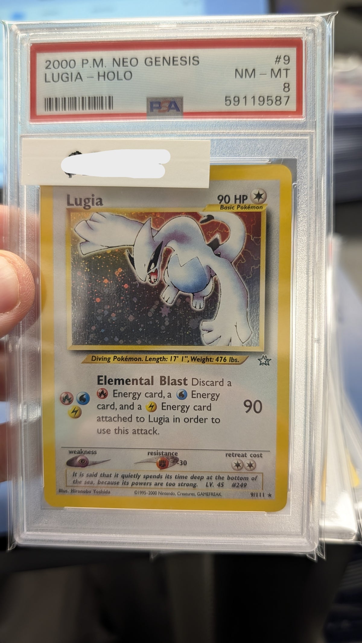2000 POKEMON NEO GENESIS LUGIA-HOLO #9 PSA 8