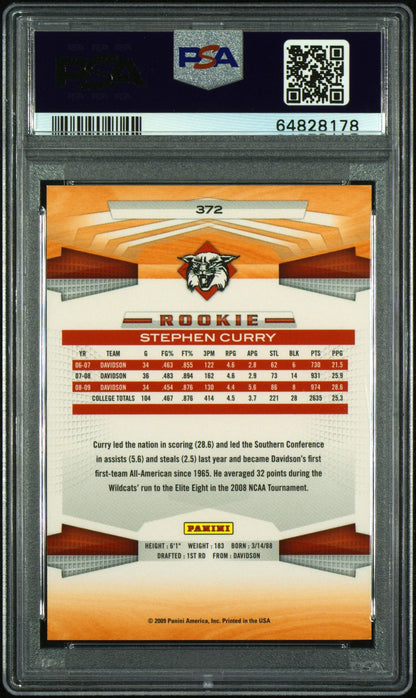 2009 Panini #372 Stephen Curry PSA 9