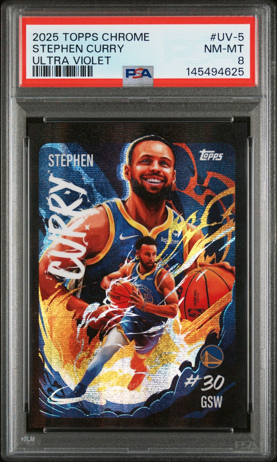 2025 Topps Chrome Ultra Violet #UV-5 Stephen Curry PSA 8