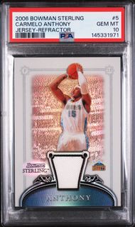 2006 Bowman Sterling Carmelo Anthony Jersey-Refractor #5 PSA 10