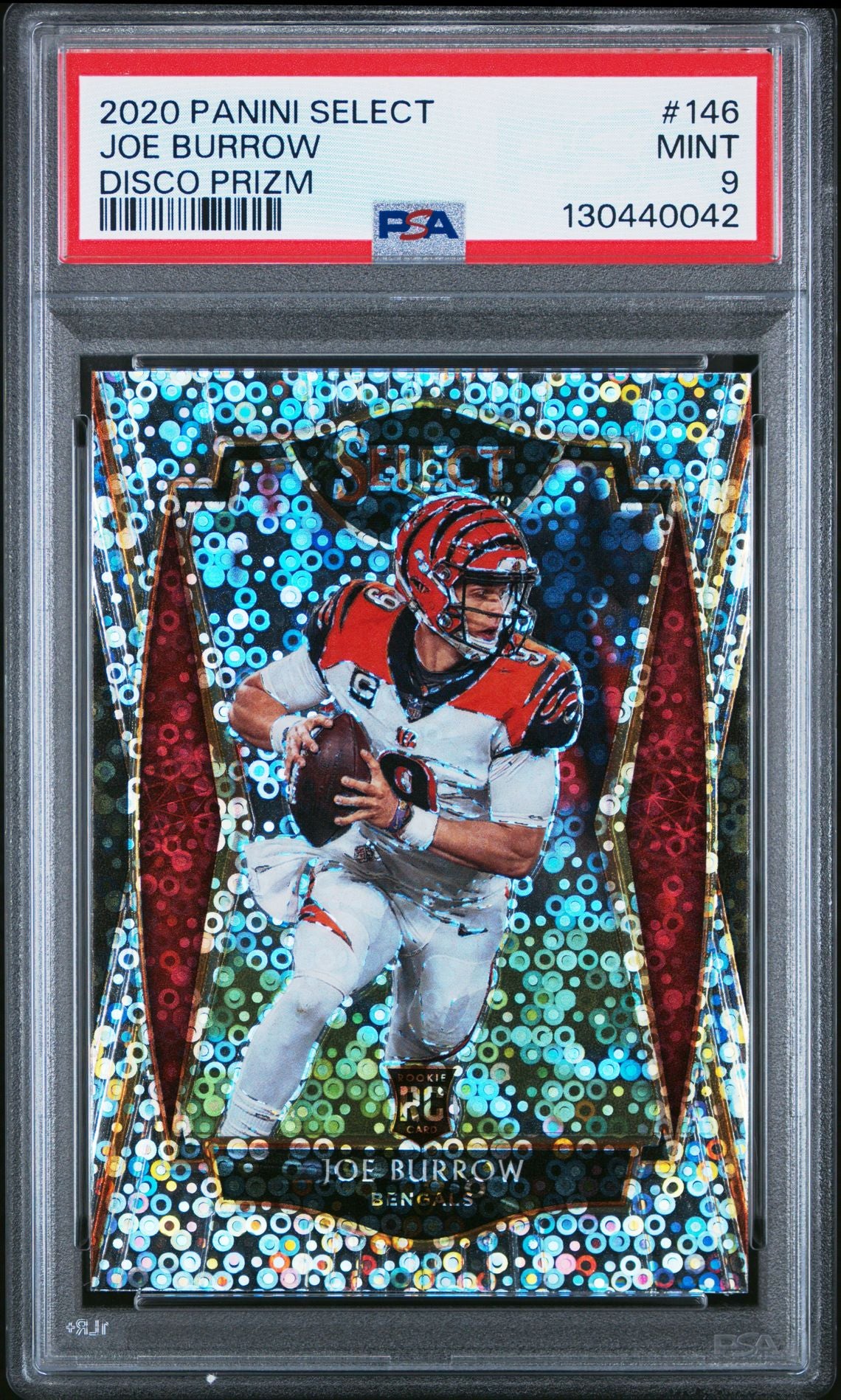 2020 Panini Select Joe Burrow Disco Prizm #146 PSA 9