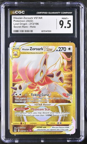 2022 Pokemon Hisuian Zoroark VSTAR Secret Rare - Holo #213/196 CGC 9.5