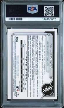 2024 Bowman Draft Chrome Prospect Autographs Sam Antonacci Blue Wave #CPASA PSA 9 Auto 10