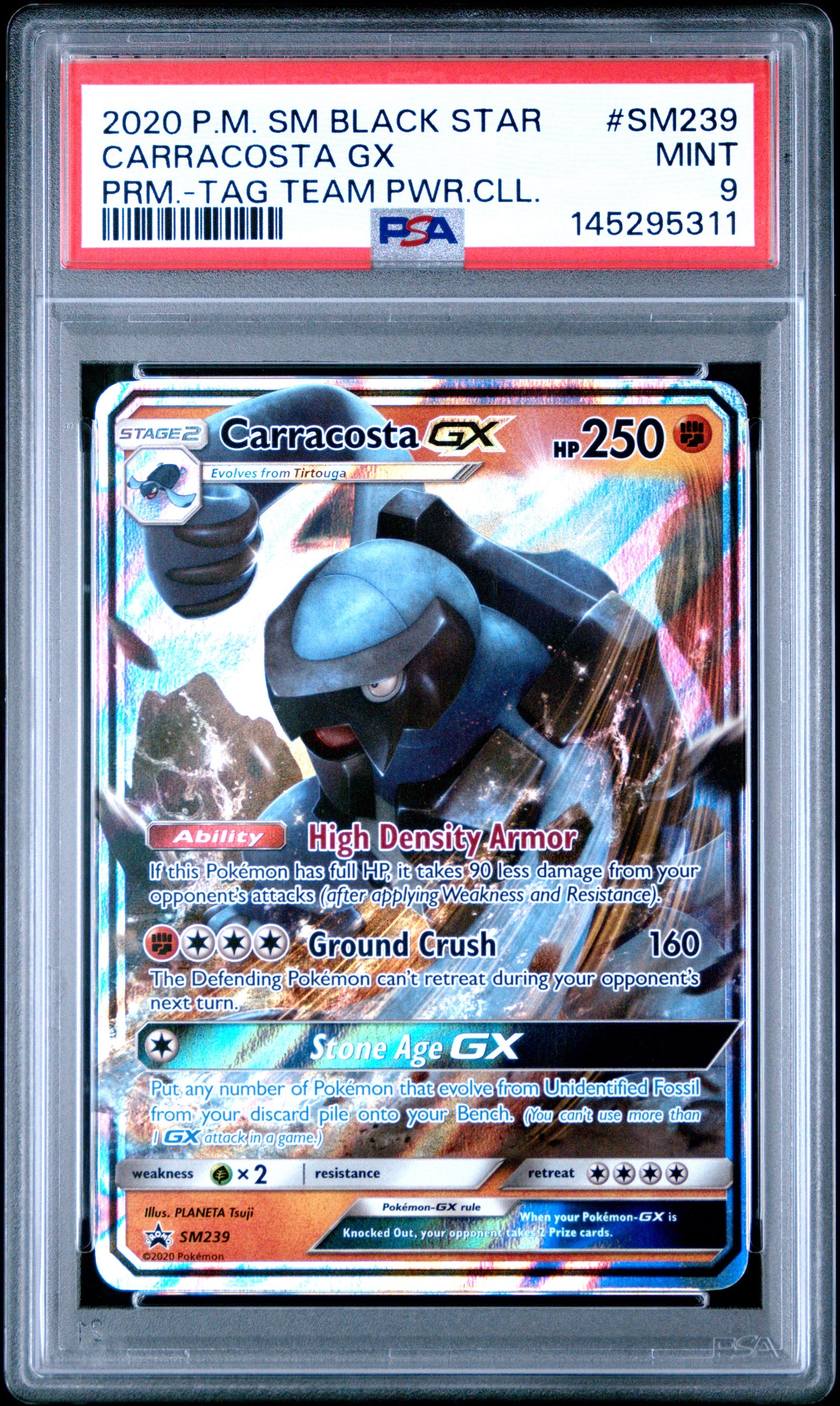 2020 Pokemon Sm Black Star Promo Carracosta Gx Prm.-Tag Team Pwr.cll. #SM239 PSA 9