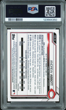 2021 Bowman Draft Chrome Draft Pick Autographs #CDAAA Andrew Abbott Sparkle Refractor 23/71 PSA 9