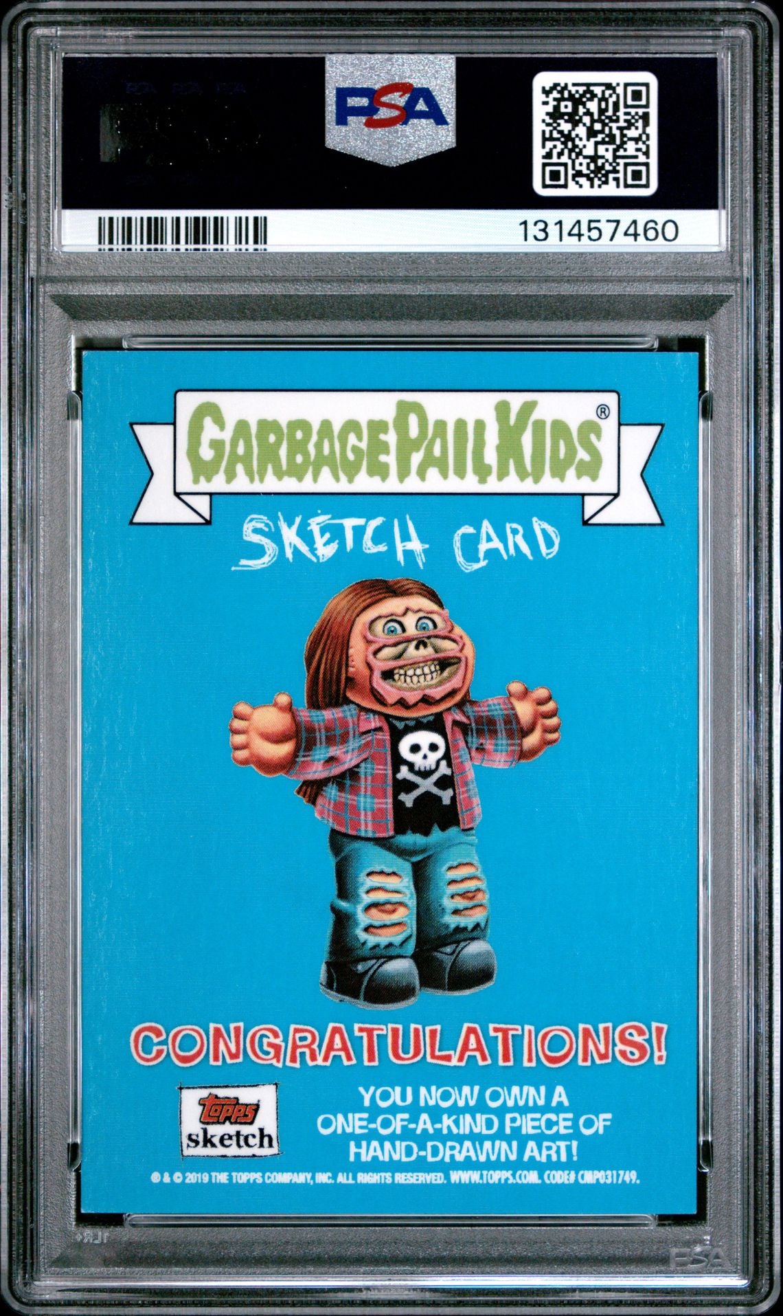 2019 Garbage Pail Kids We Hate the '90s Sketch Cards Kelly Greider Earl Worm/Juicy Jim PSA 9