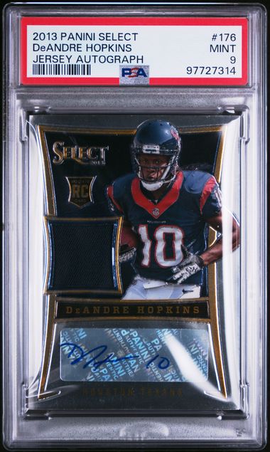 2013 PANINI SELECT DeANDRE HOPKINS JERSEY AUTOGRAPH #176 PSA 9