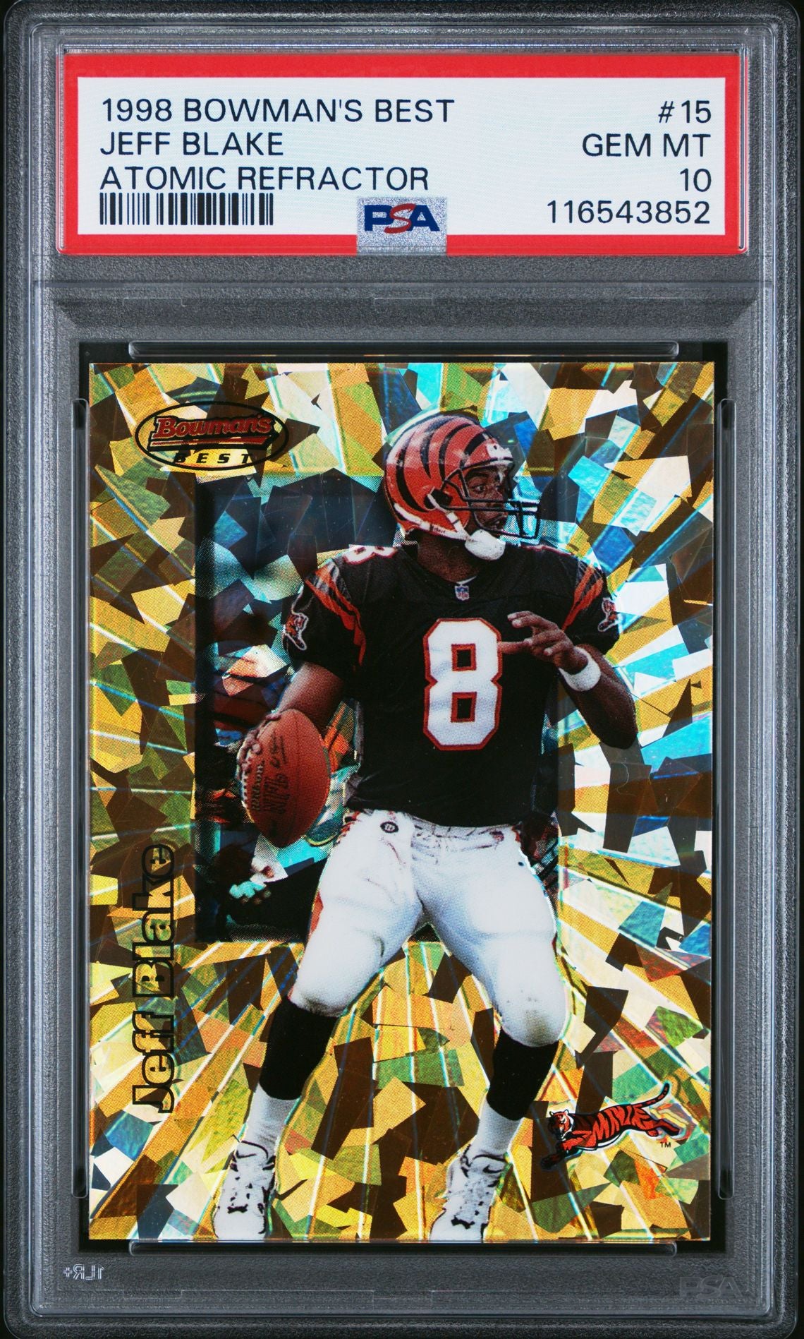 1998 Bowman's Best Jeff Blake Atomic Refractor #15 PSA 10