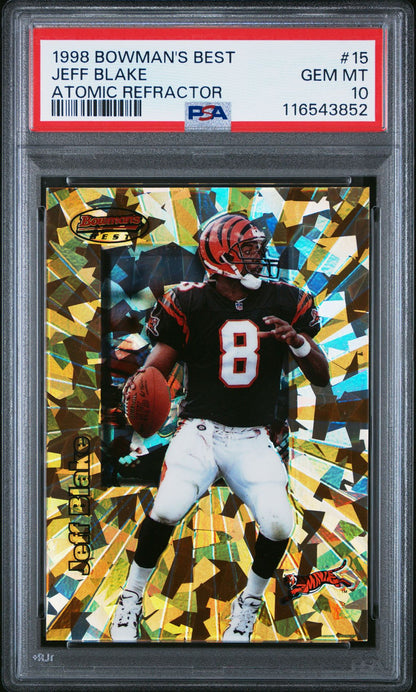 1998 Bowman's Best Jeff Blake Atomic Refractor #15 PSA 10
