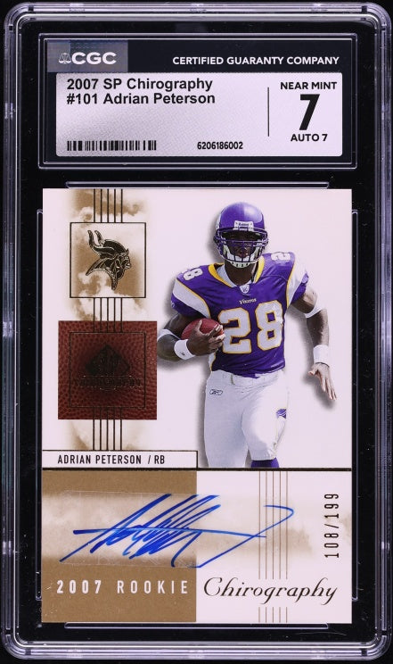 2007 SP Chirography Adrian Peterson Auto #101 CGC 7