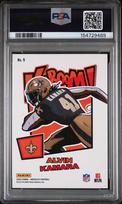 2025 Panini Absolute Kaboom! Horizontal Alvin Kamara #9 PSA 9
