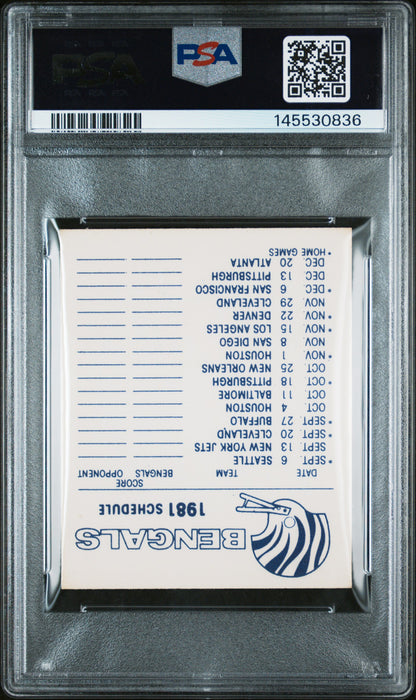 1981 Fleer Team Action Stickers Cincinnati Bengals Stickers-Helmet PSA 7