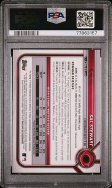 2022 Bowman Draft Chrome Draft Pick Autographs Sal Stewart Blue Refractor #CDASS PSA 10