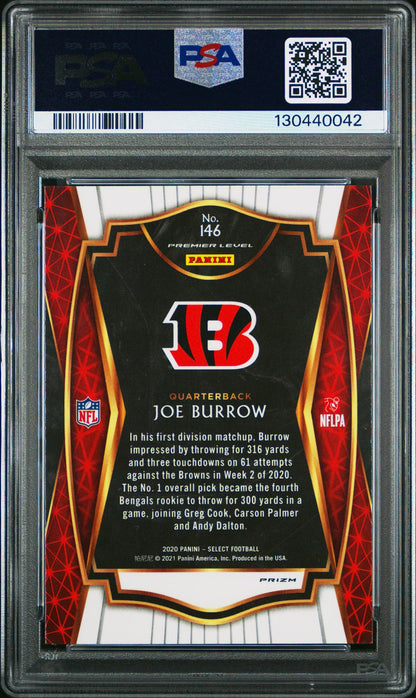 2020 Panini Select Joe Burrow Disco Prizm #146 PSA 9