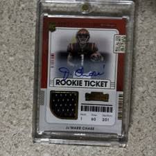 2021 Panini Contenders Ja'Marr Chase Rookie Ticket Swatch Autograph Variation #RSV-JMC SGC 9 Auto 10