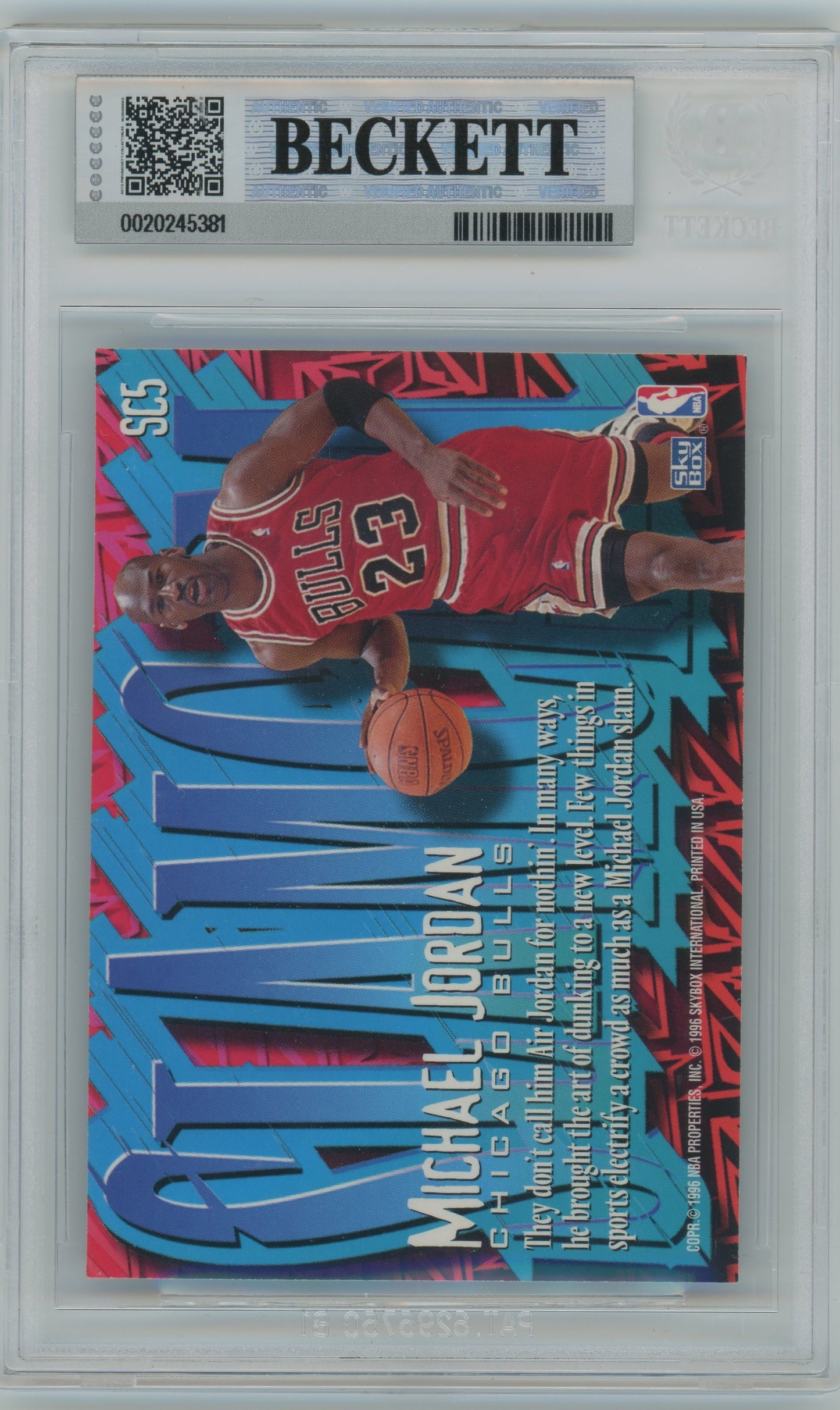 1996-97 Skybox Z-Force Michael Jordan Slam Cam #SC5 BGS 9