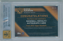 2015 Topps Baseball Royalty Hank Aaron Autographs #BRA-HA BGS 8.5 Auto 10