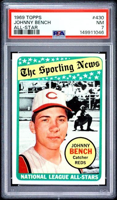 1969 TOPPS JOHNNY BENCH ALL-STAR #430 PSA 7