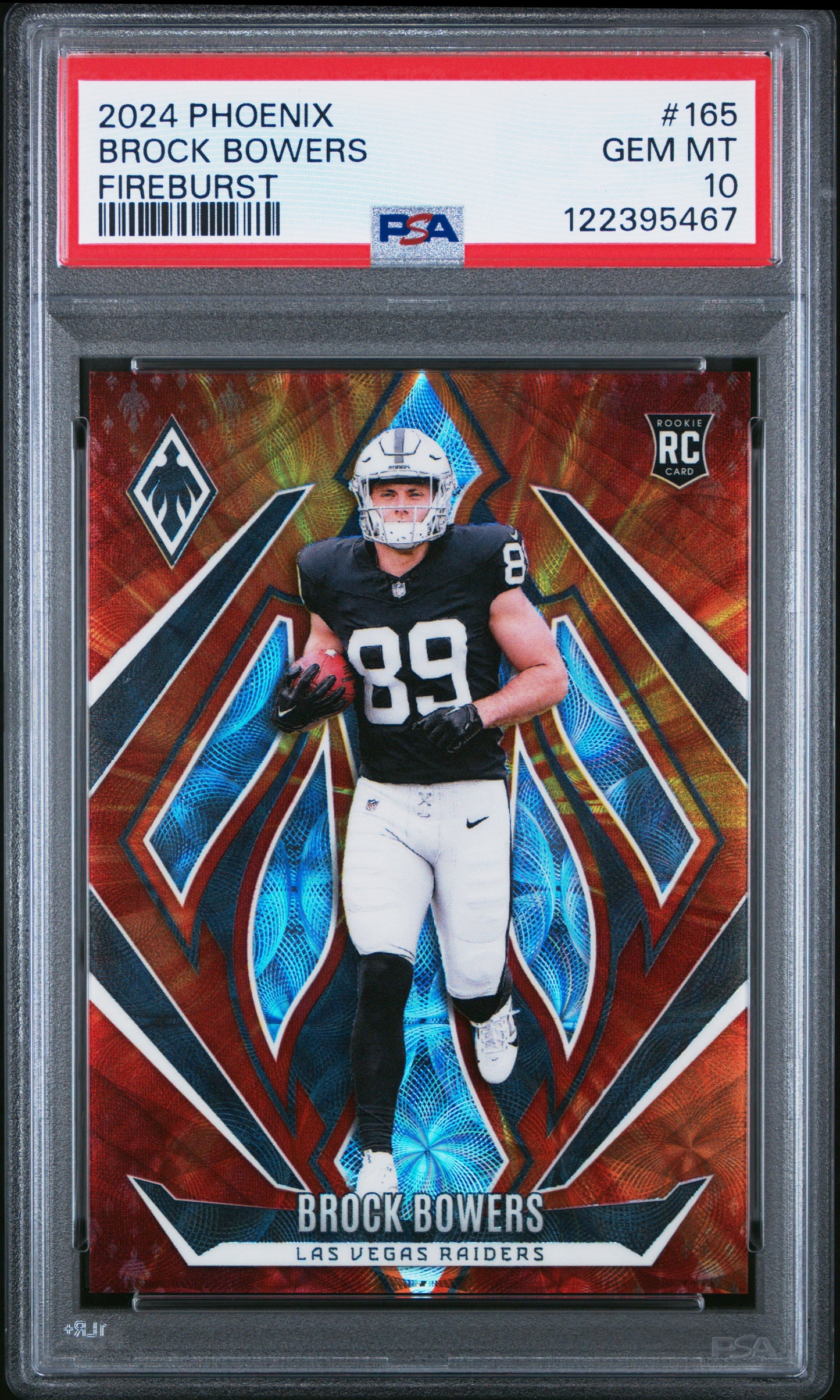 2024 Panini Phoenix Brock Bowers Fireburst #165 PSA 10