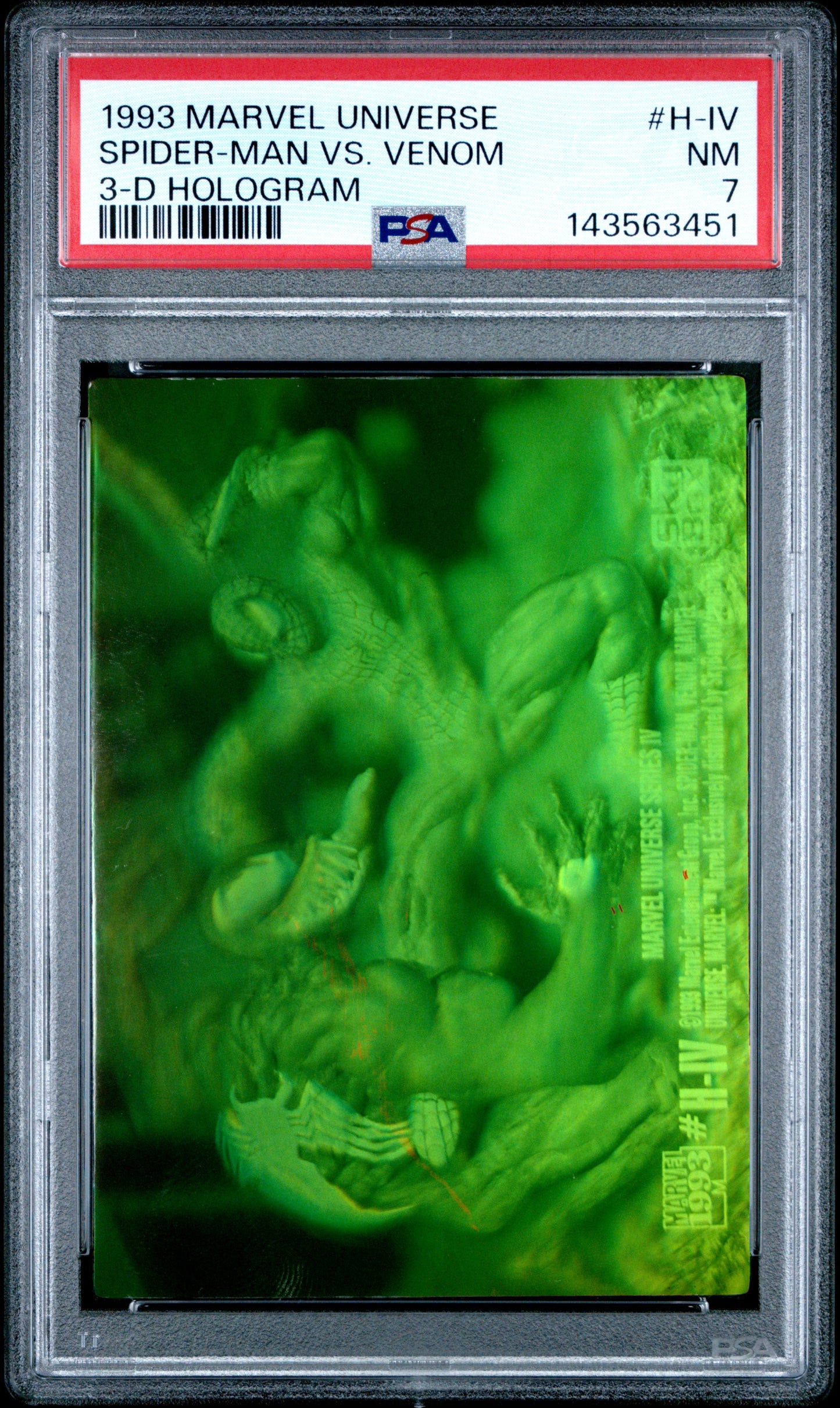 1993 Marvel Universe 3-D Holograms #H-IV Spider-Man Vs. Venom PSA 7