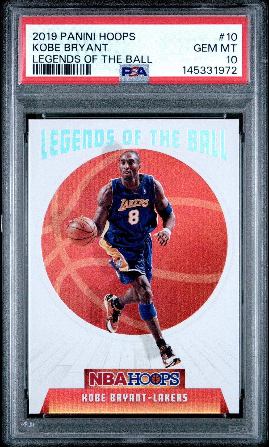 2019 Panini Hoops Legends of the Ball #10 Kobe Bryant PSA 10