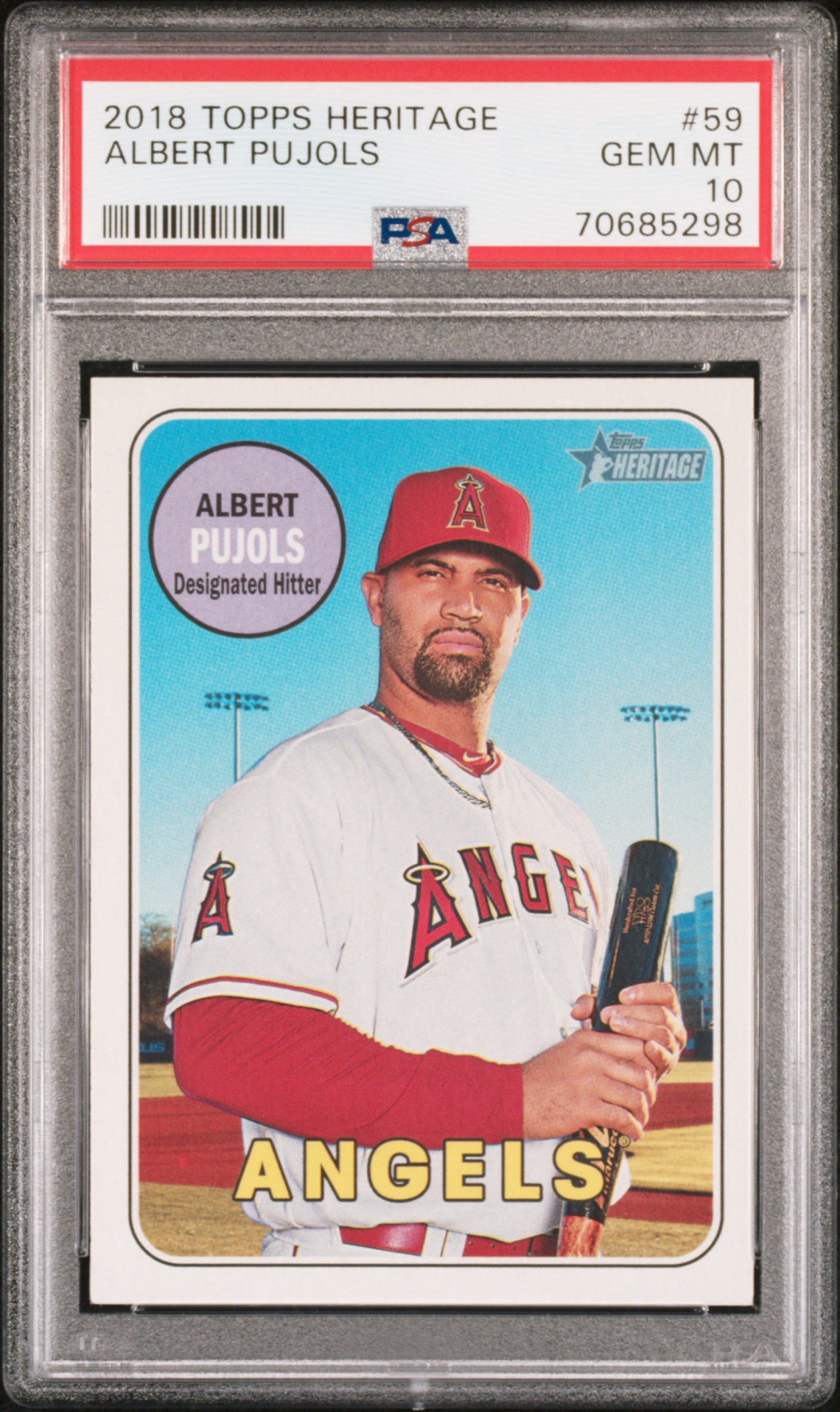 2018 Topps Heritage Albert Pujols #59 PSA 10