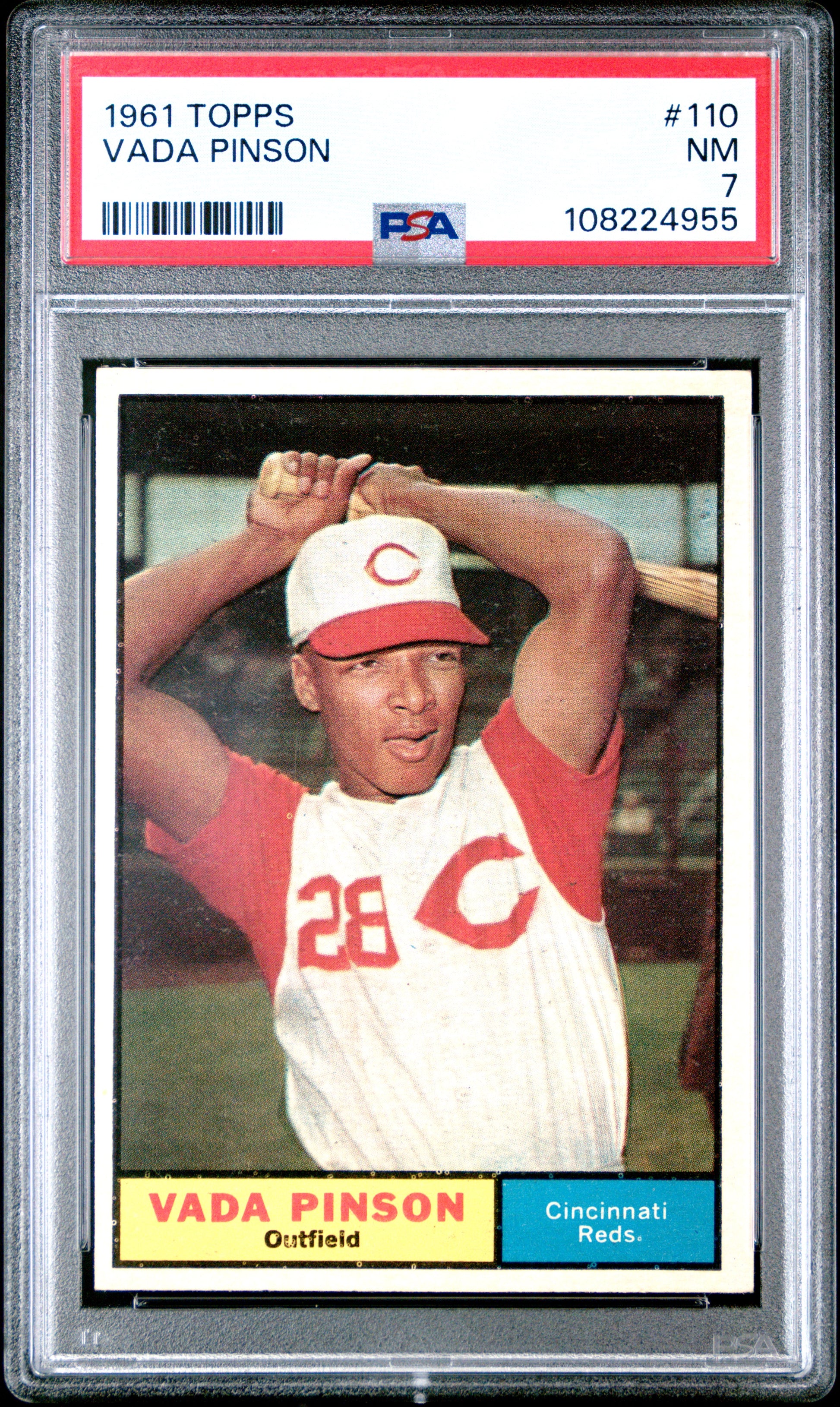 1961 TOPPS VADA PINSON #110 PSA 7 - Front