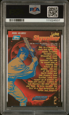 1996 STAR WARS FINEST LUKE SKYWALKER REFRACTOR #2 PSA 9 - Back