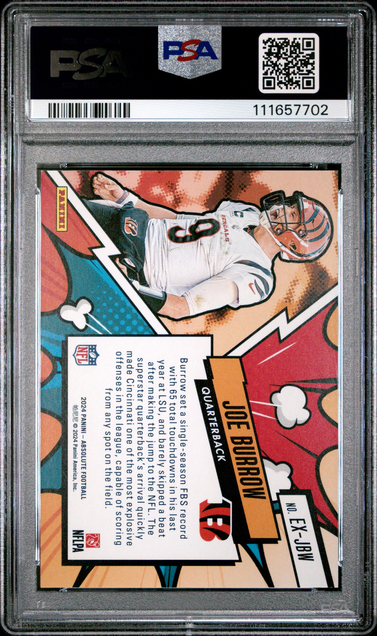 2024 PANINI ABSOLUTE EXPLOSIVE JOE BURROW #EXJBW PSA 9 - Back