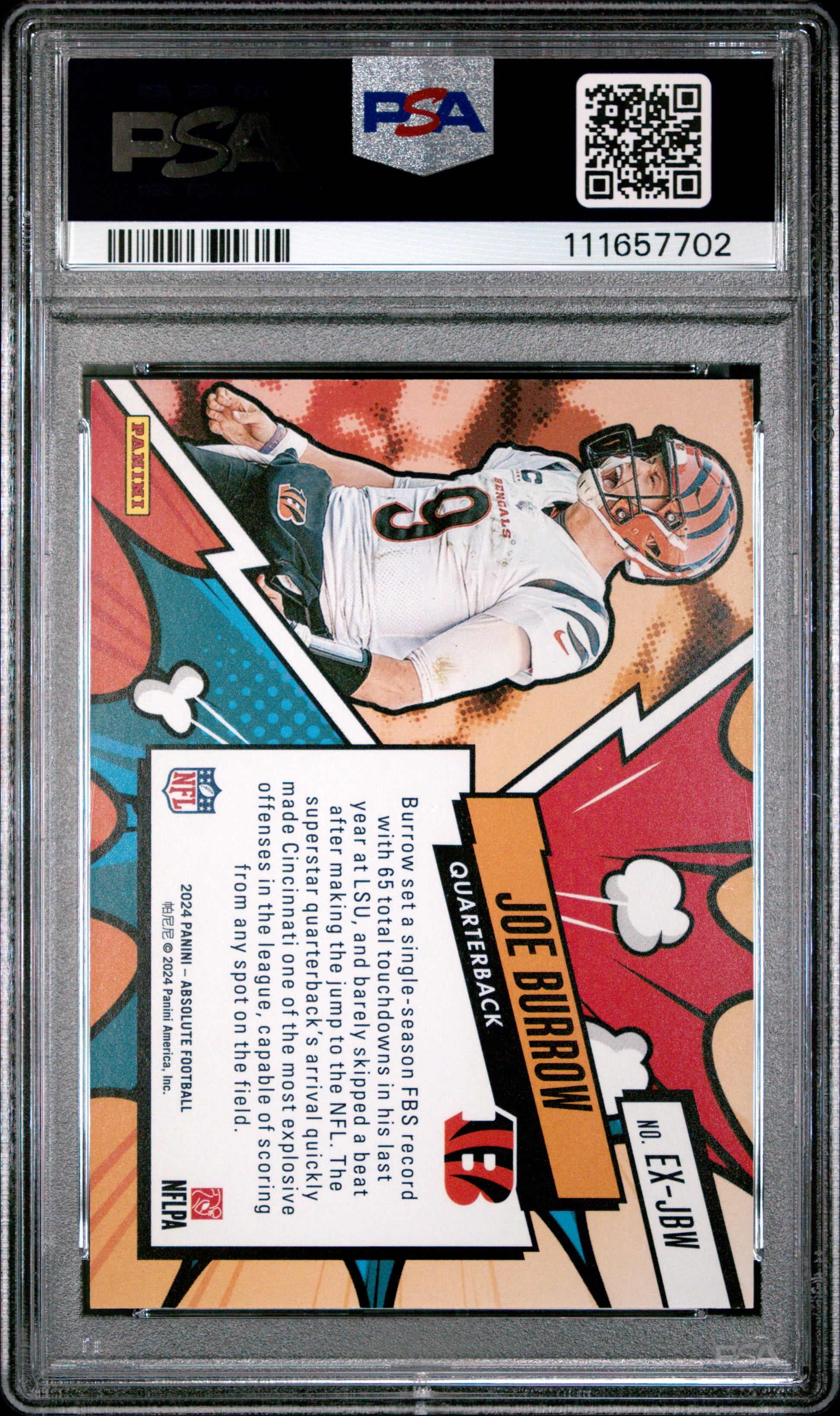 2024 PANINI ABSOLUTE EXPLOSIVE JOE BURROW #EXJBW PSA 9 - Back