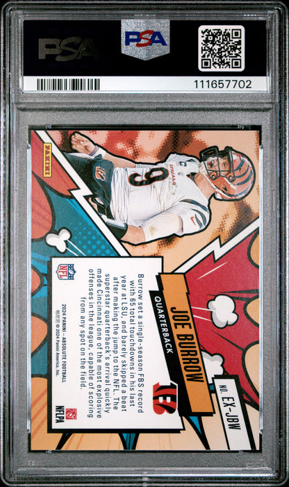 2024 PANINI ABSOLUTE EXPLOSIVE JOE BURROW #EXJBW PSA 9 - Back