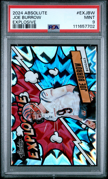 2024 PANINI ABSOLUTE EXPLOSIVE JOE BURROW #EXJBW PSA 9 - Front