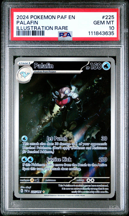 2024 POKEMON PAF EN-PALDEAN FATES PALAFIN ILLUSTRATION RARE #225 PSA 10 - Front