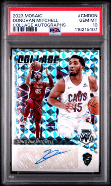 2023 PANINI MOSAIC COLLAGE AUTOGRAPHS MOSAIC DONOVAN MITCHELL #CMDON PSA 10 - Front