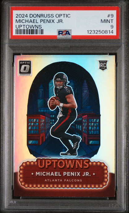 2024 PANINI DONRUSS OPTIC UPTOWNS MICHAEL PENIX JR. #9 PSA 9 - Front