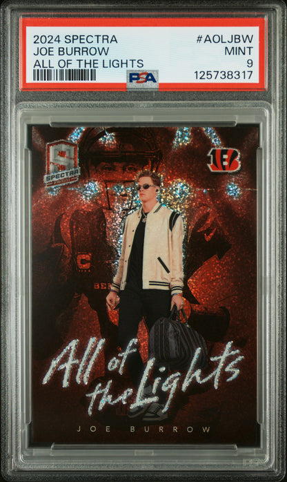2024 PANINI SPECTRA ALL OF THE LIGHTS JOE BURROW #AOLJBW PSA 9 - Front
