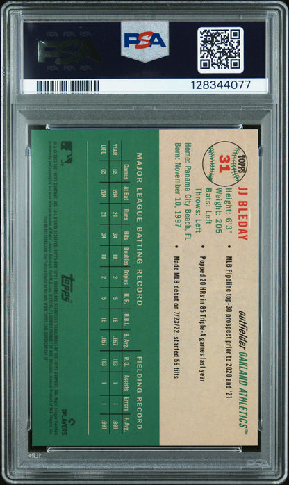 2023 TOPPS CHROME PLATINUM ANNIVERSARY JJ BLEDAY RED REFRACTOR #31 PSA 10 - Back
